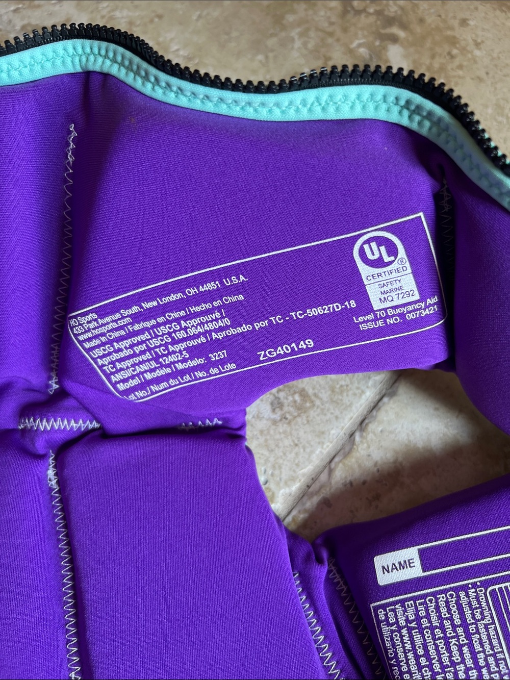 Hyperlite Kids Life Jackets - Teal & Purple (Pair) - Picture 2 of 4